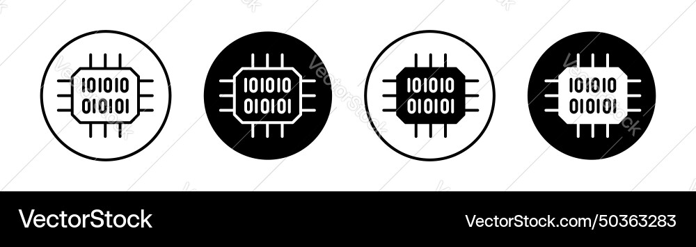 Computation icon set cloud server processor Vector Image