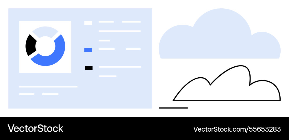 Data visualization dashboard and cloud integration Data visualization dashboard and cloud integration vector image