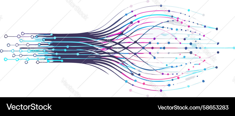 Digital Data Flow Vector Image
