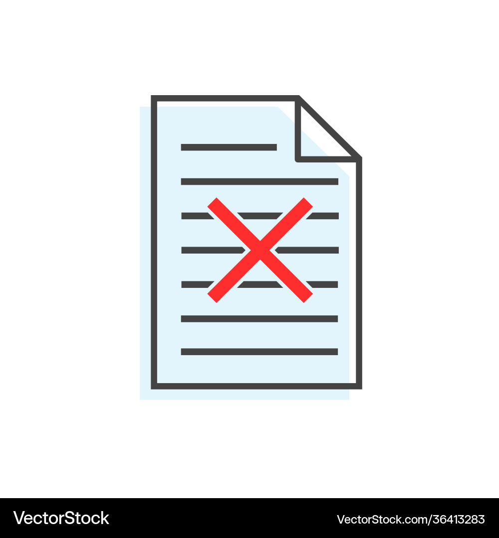 Document error icon on white isolated background vector image
