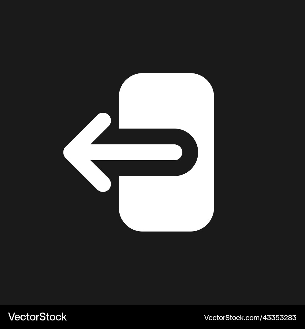 Export data dark mode glyph ui icon Export data dark mode glyph ui icon vector image