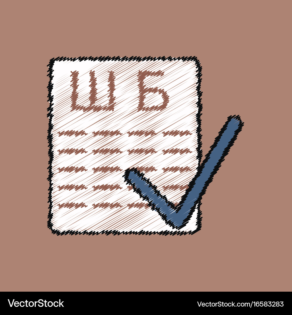 Flat shading style icon eye test with check mark vector image