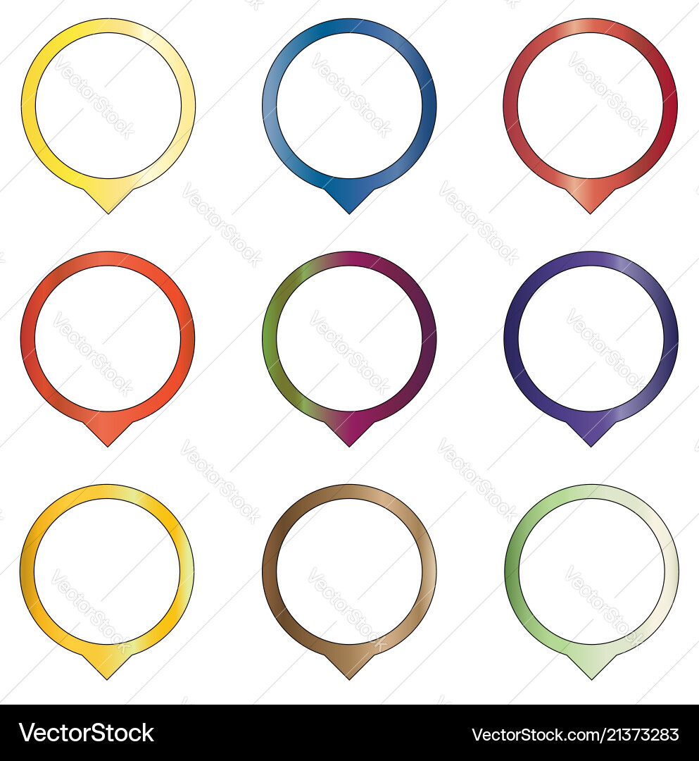 Fruit colored pointer icons Vector Image