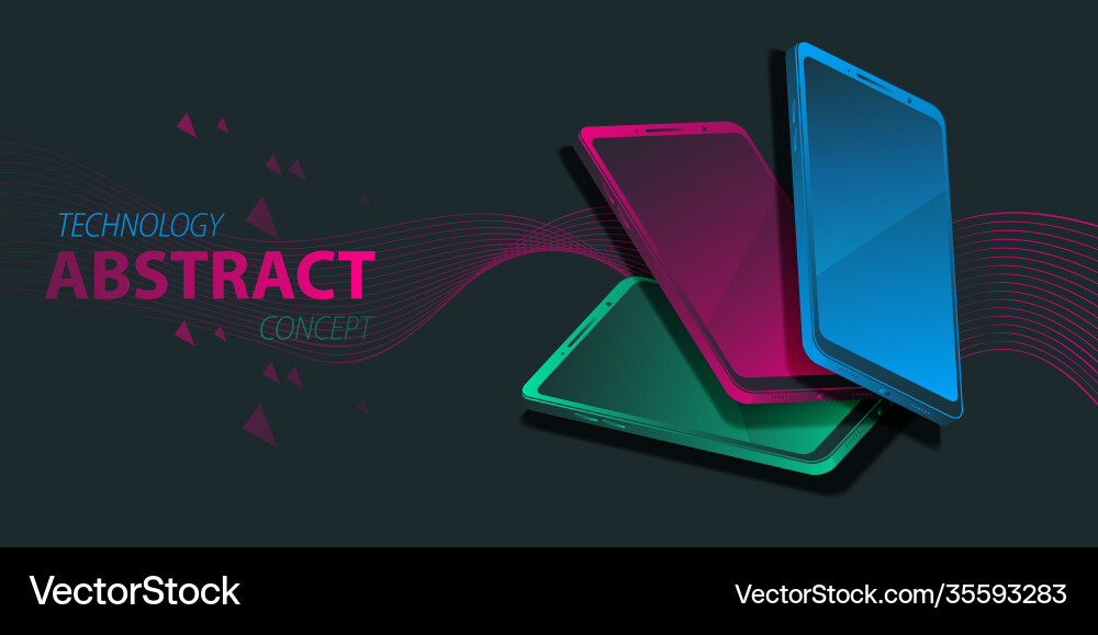 Gradient modern isometric digital device mock up Gradient modern isometric digital device mock up vector image