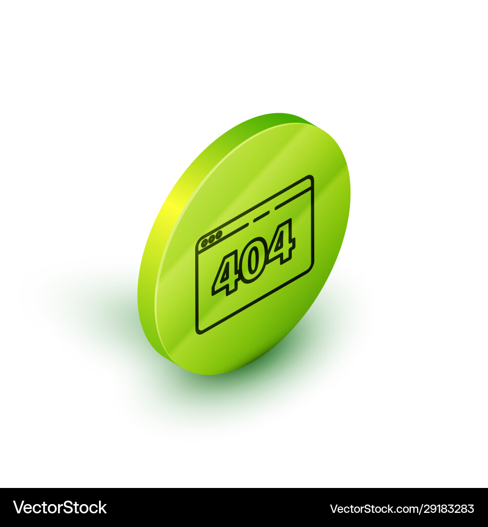 Isometric line page with a 404 error icon isolated Isometric line page with a 404 error icon isolated Vector Image
