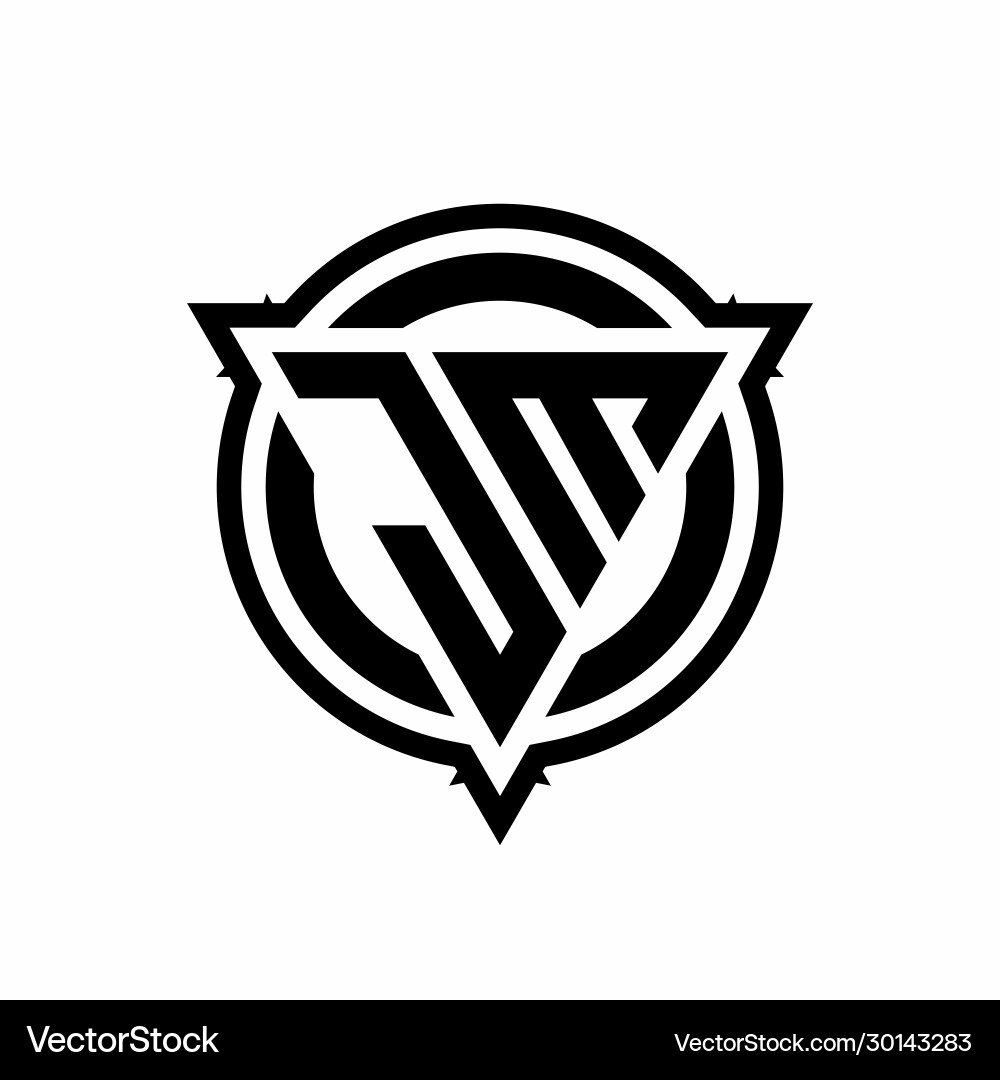 Jm logo with triangle shape and circle Vector Image
