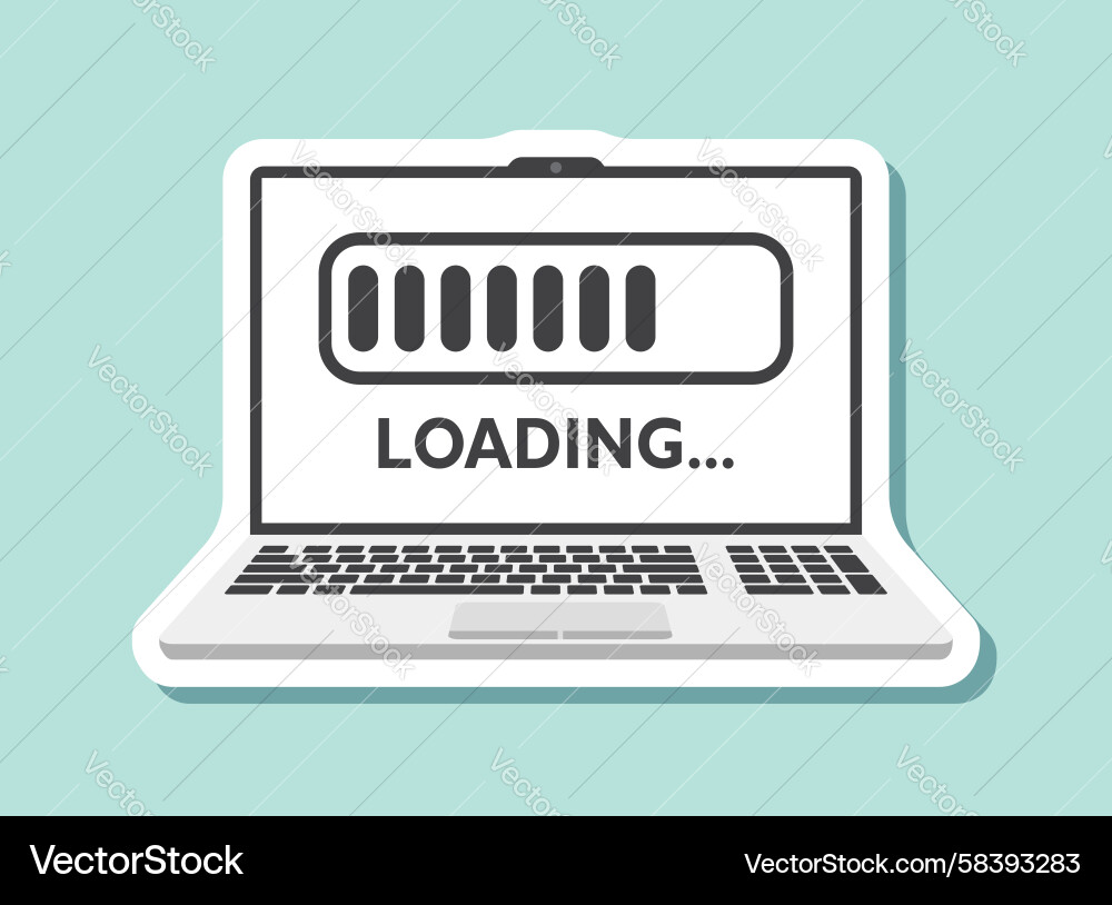Laptop Loading Icon - Update Process Vector Image