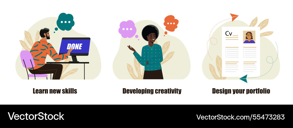 Learning skills and career development concept Vector Image