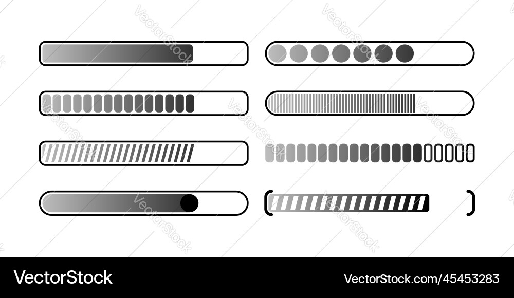 Loading indicator signs in different Loading indicator signs in different vector image