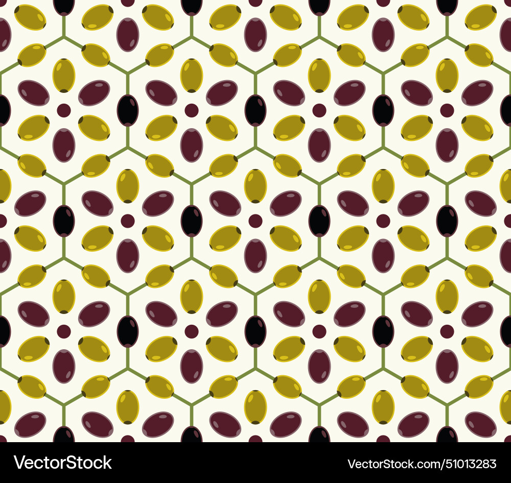 Pattern with olives in simple geometric style Pattern with olives in simple geometric style vector image