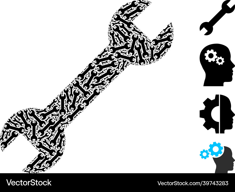 Spanner icon recursive composition Vector Image