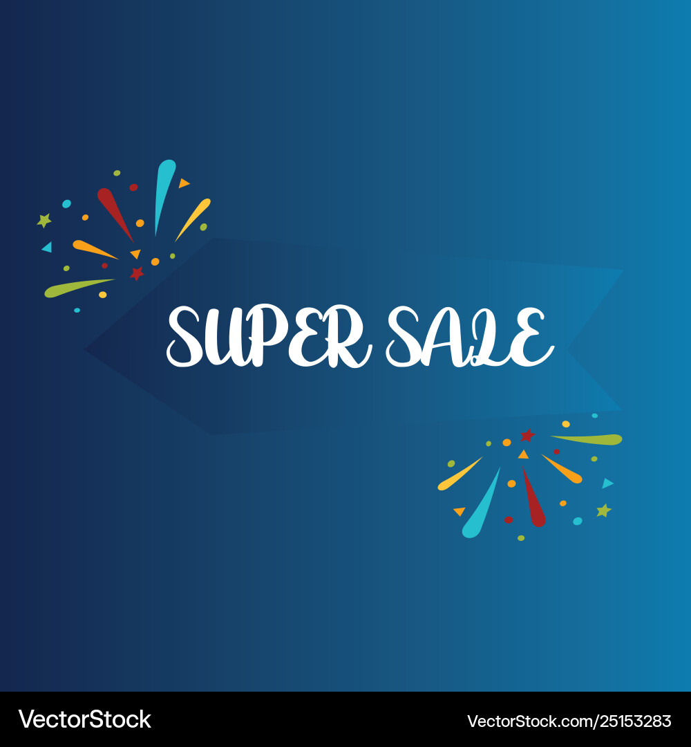 Super sale isolated on blue background realistic Vector Image