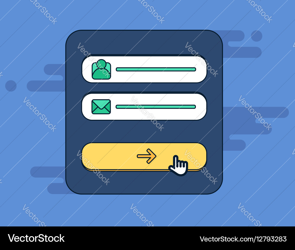 Web template of computer login form vector image