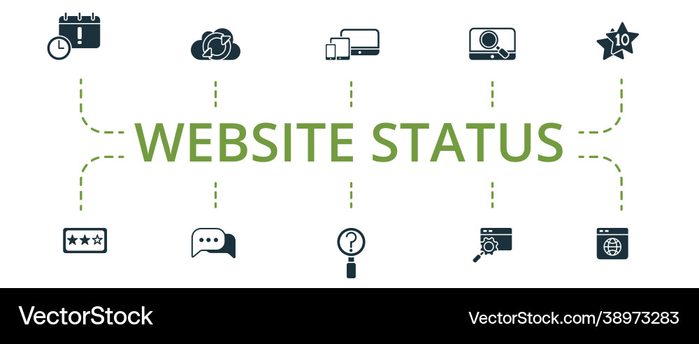 Website status icon set contains editable icons Website status icon set contains editable icons Vector Image