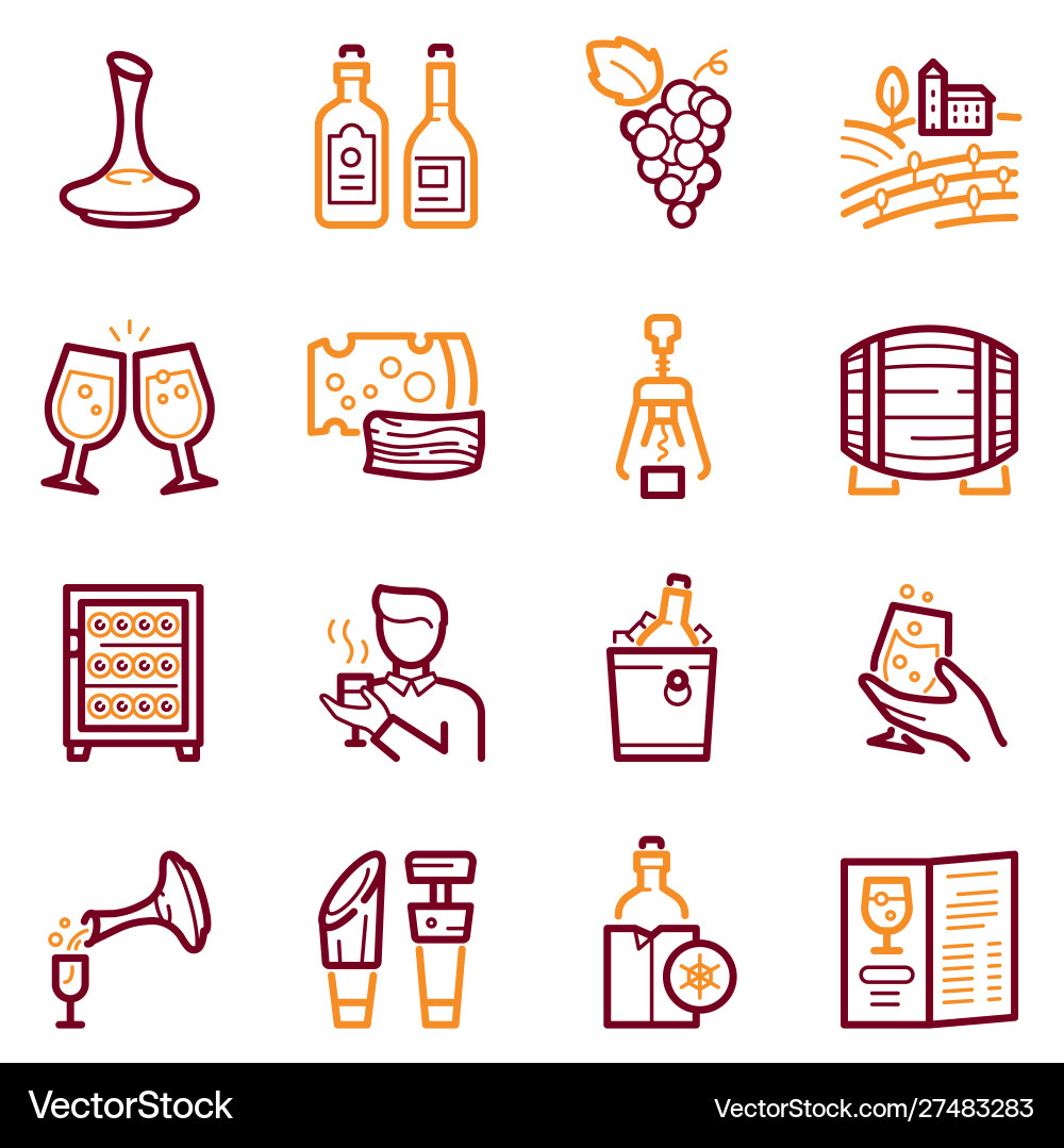 Wine Production Icons Set vector image