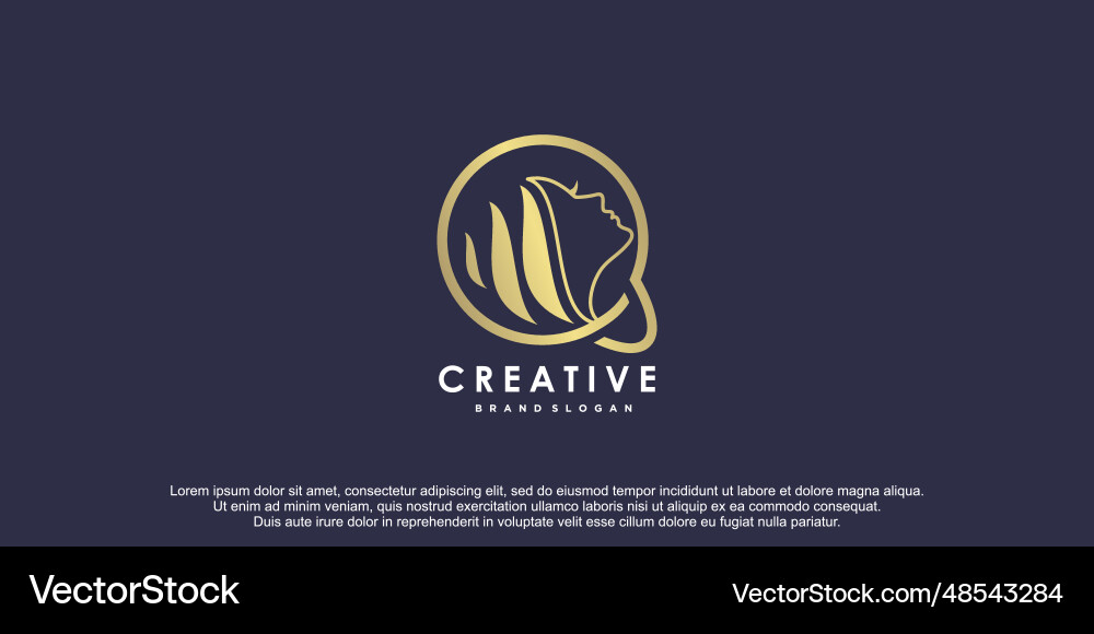 Beauty logo design with letter q concept premium Beauty logo design with letter q concept premium vector image