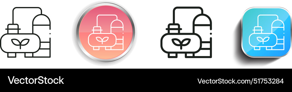 Biogas icon thin linear regular and button style Biogas icon thin linear regular and button style vector image