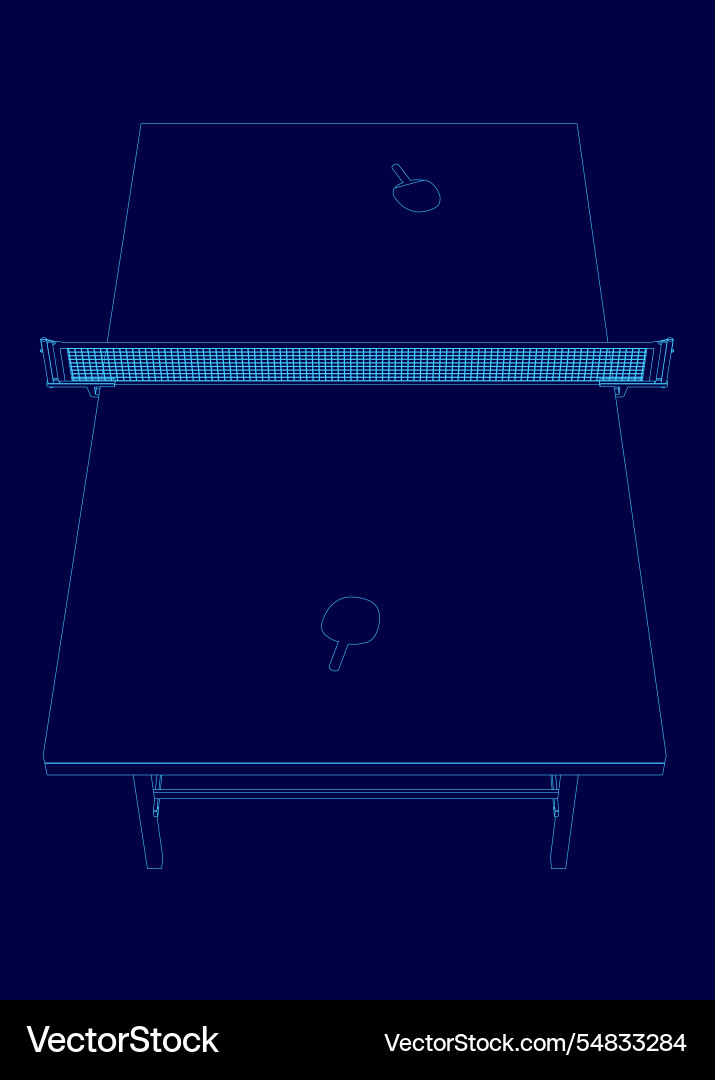 Blue image of a ping pong table with net Blue image of a ping pong table with net vector image