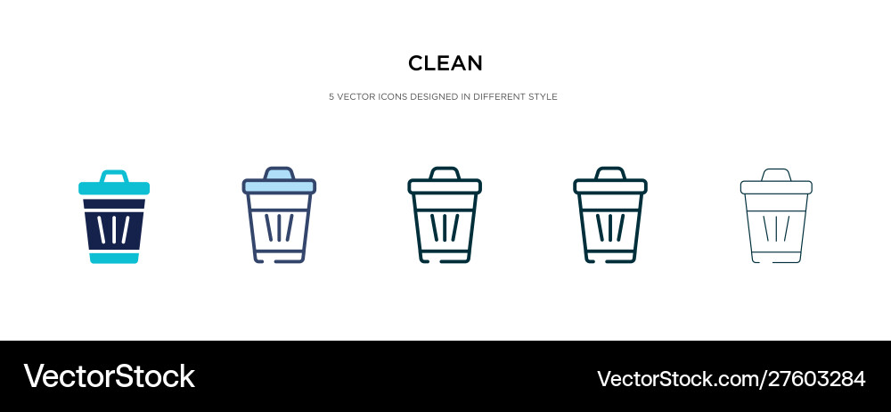 Clean icon in different style two colored Clean icon in different style two colored vector image