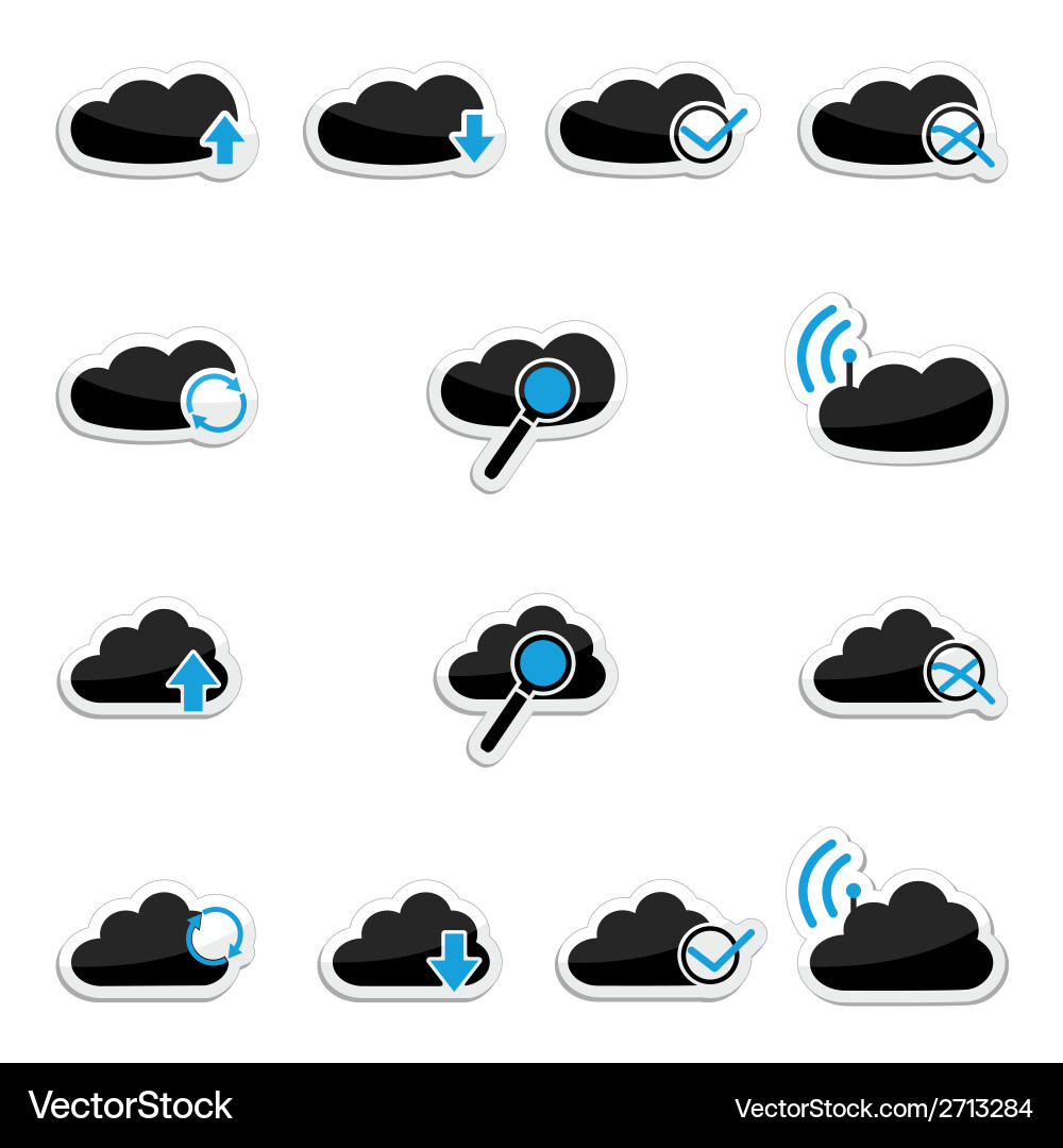 Cloud computing icon set Vector Image