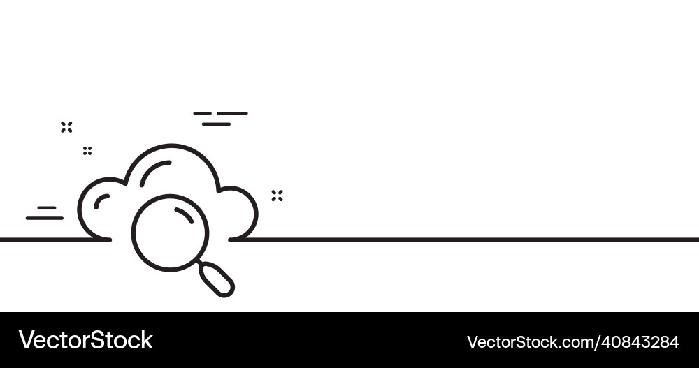 Cloud computing search line icon internet data Vector Image