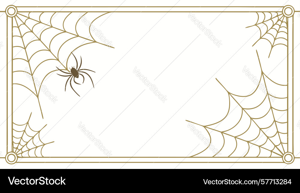 Decorative spiderweb frame corner element design vector image