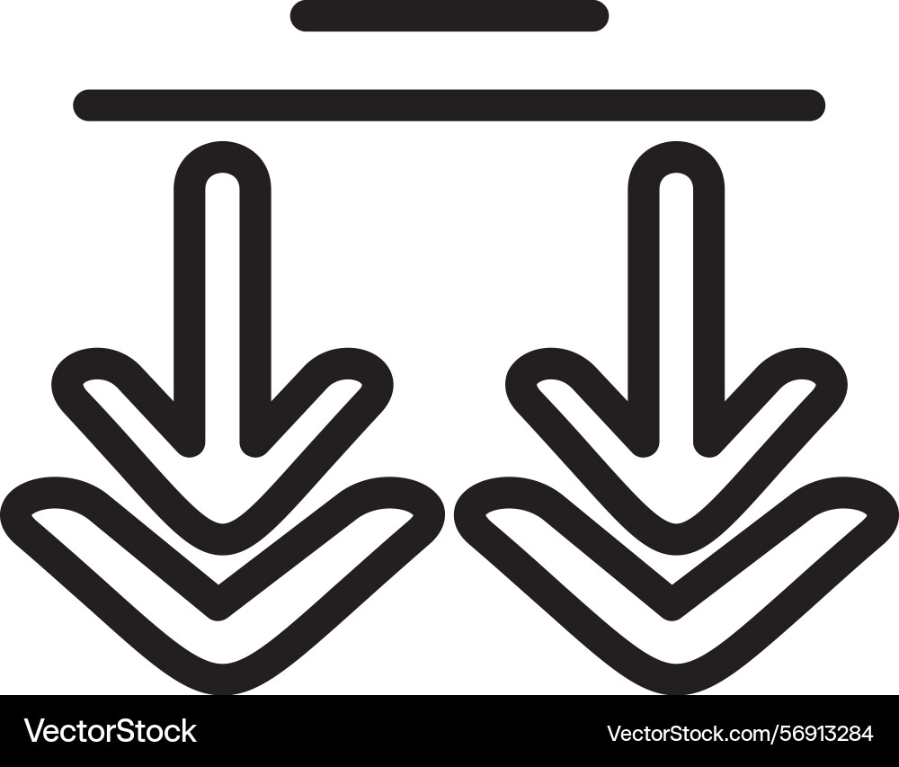 Double arrow down linear style icon design vector image