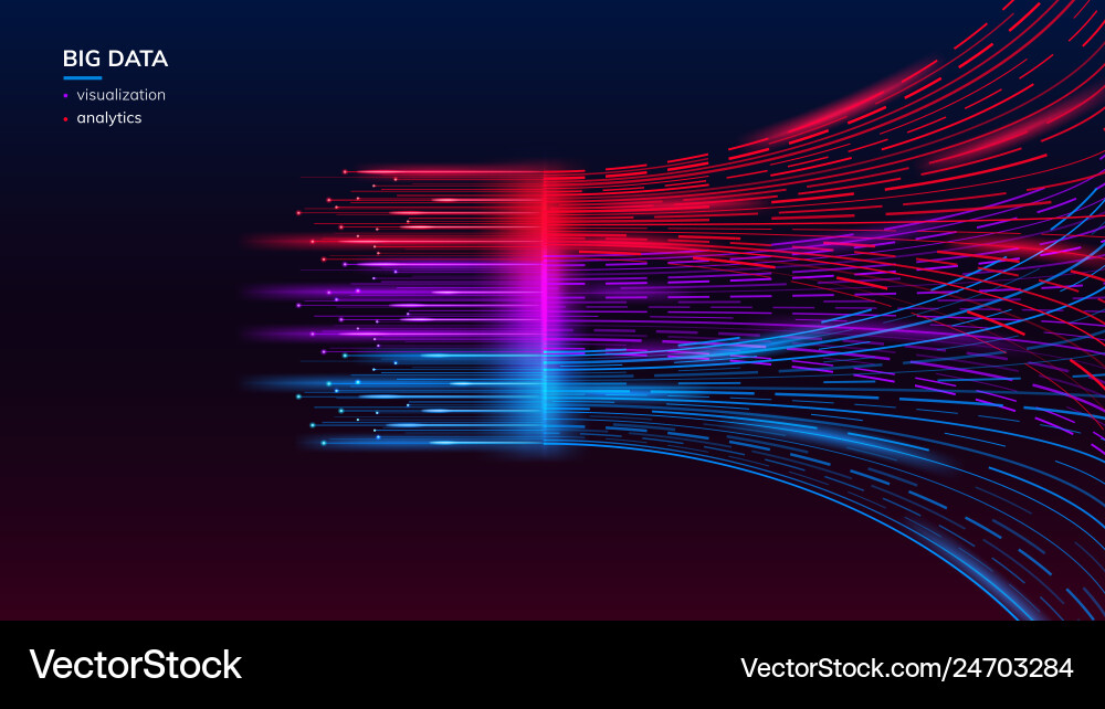 Fractal elements big data analysis visualization Fractal elements big data analysis visualization vector image