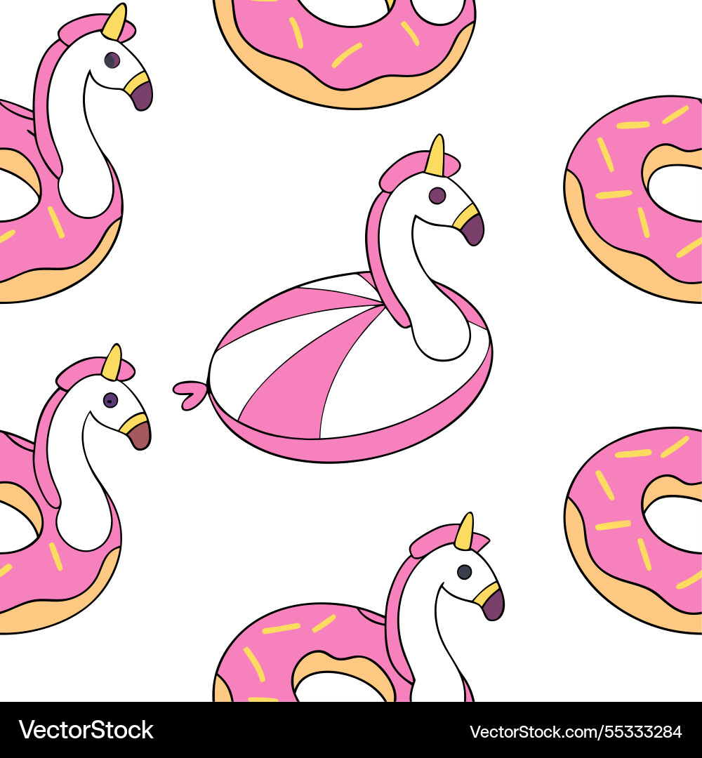 Fun inflatable pool float seamless tile pattern Vector Image