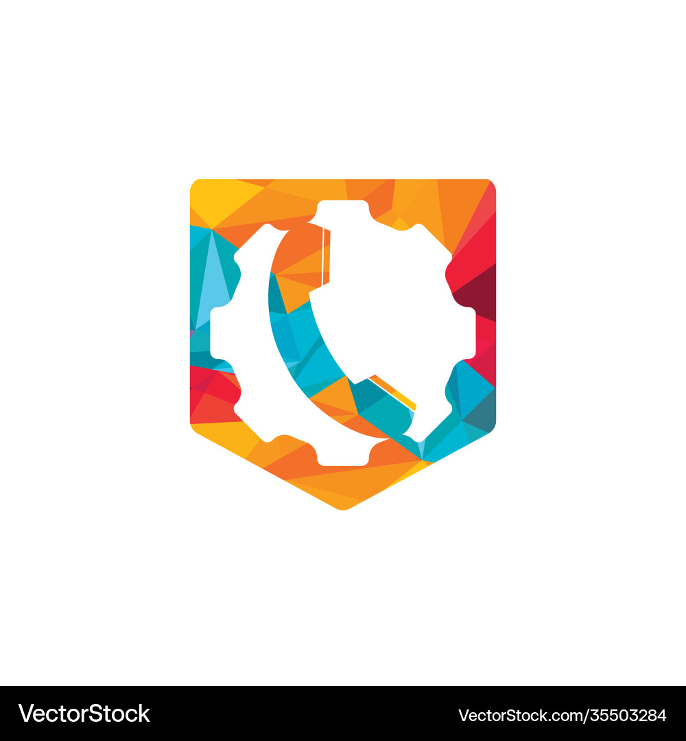 Getriebe Telefon Anruf Logo Vorlage Design Getriebe Telefon Anruf Logo Vorlage Design vektorbild