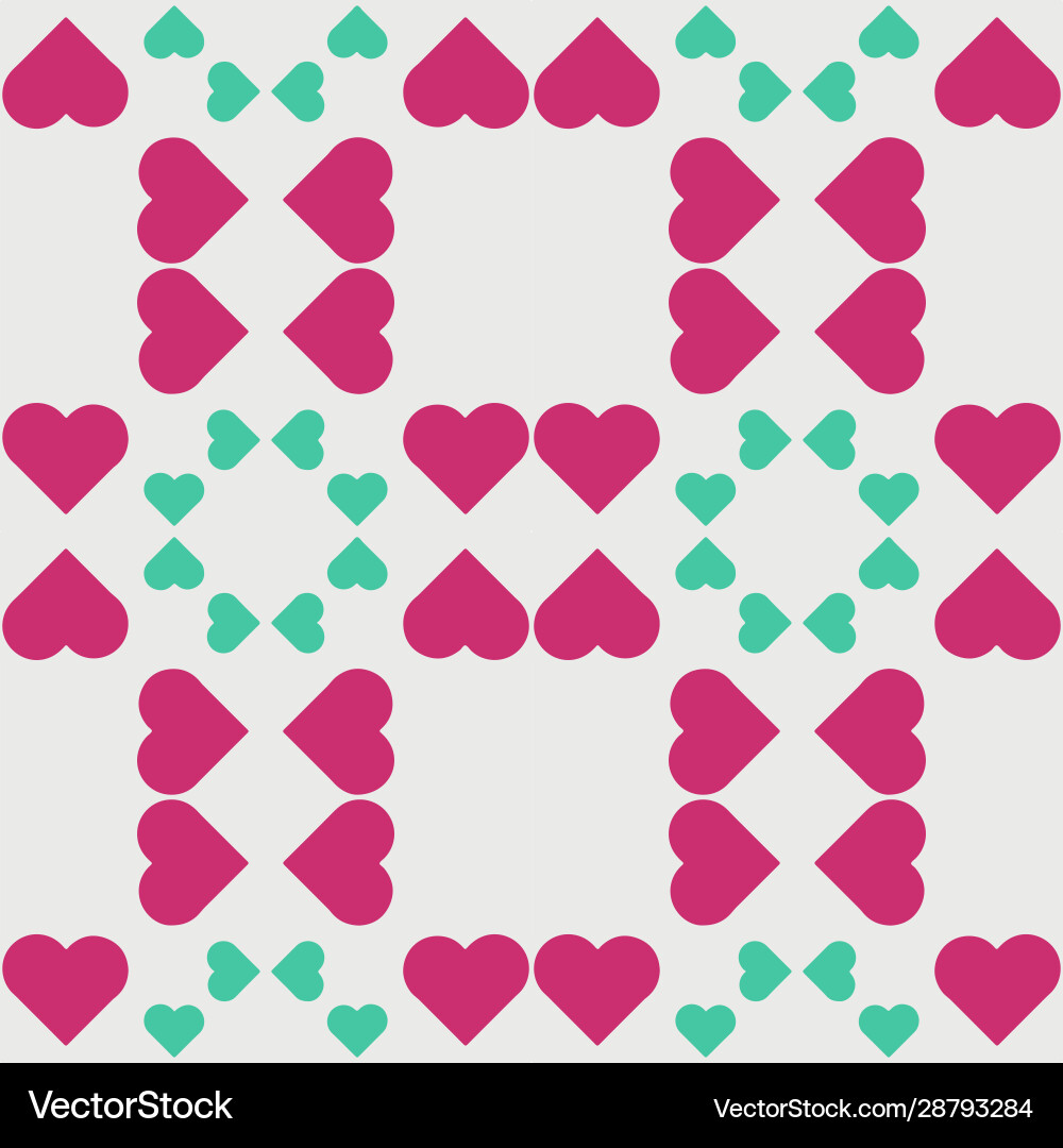 Heart mosaic repeat pattern seamless print Heart mosaic repeat pattern seamless print vector image