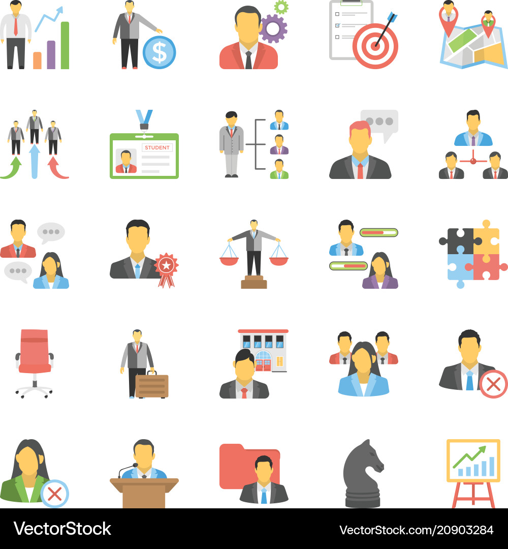 Human resource flat icons Royalty Free Vector Image