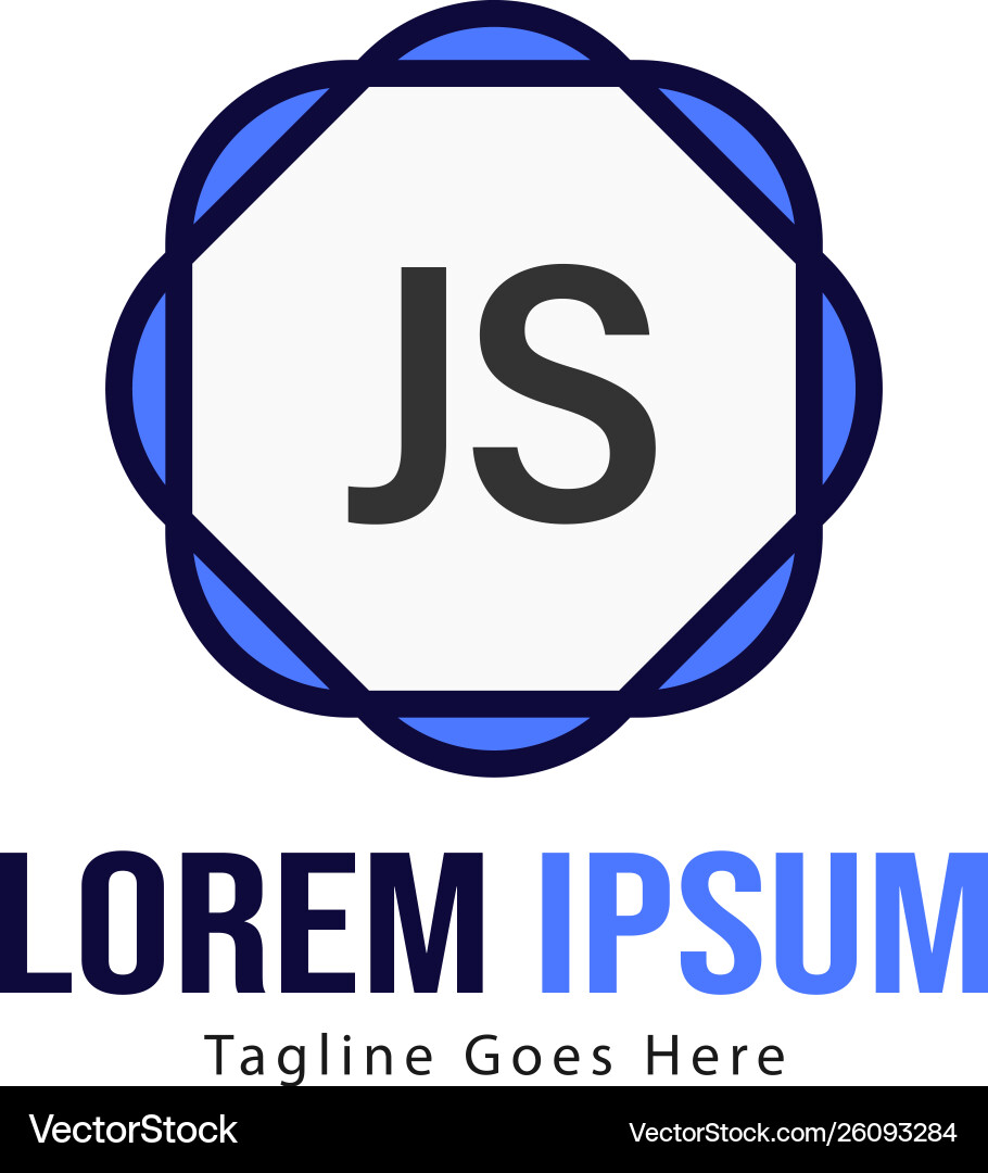 Initial js logo template with modern frame Initial js logo template with modern frame Vector Image