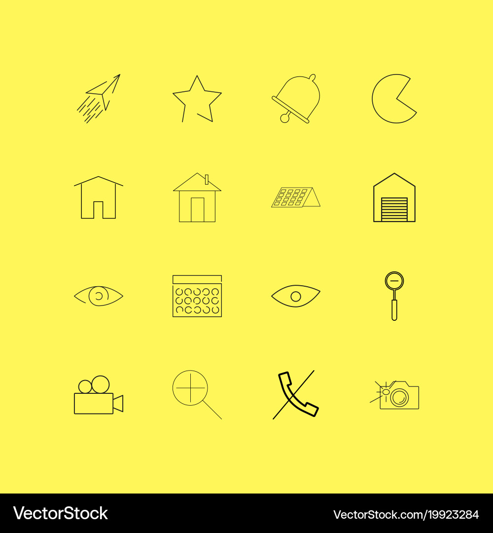 Interface linear icon set simple outline icons vector image