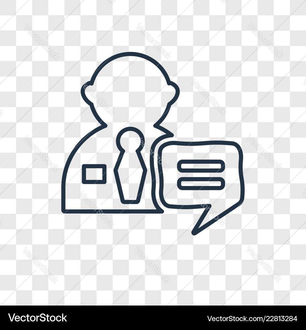 Interview concept linear icon isolated Vector Image