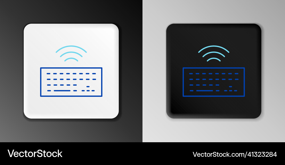 Line wireless computer keyboard icon isolated Line wireless computer keyboard icon isolated vector image