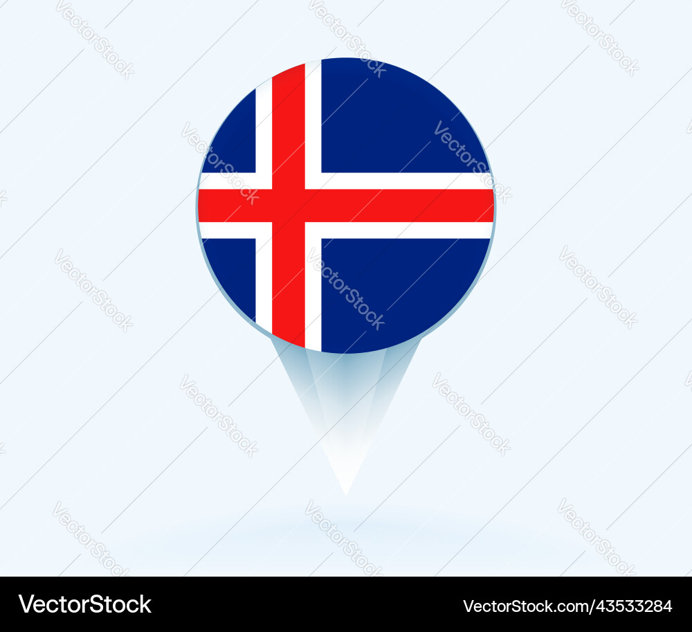 Map pointer with flag of iceland Vector Image