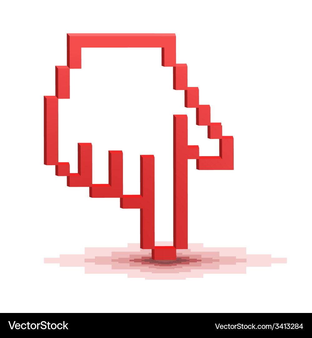 Pixel cursor hand pointer vector image