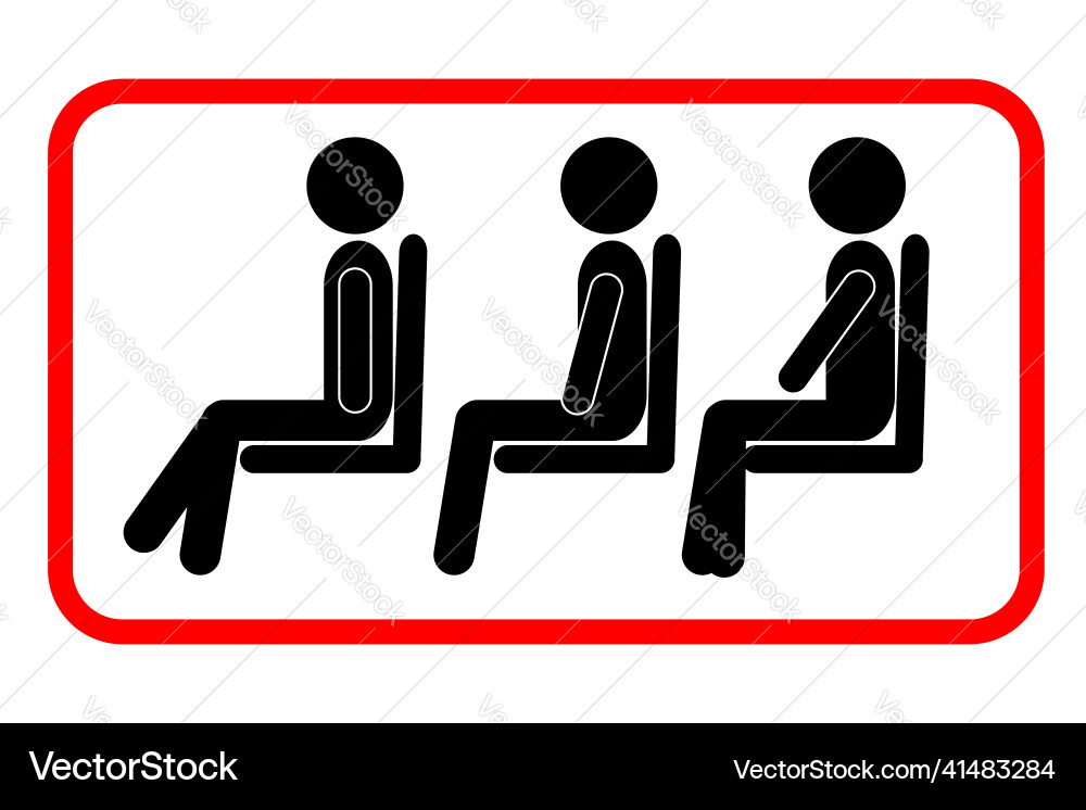 Simple queue sign isolated on white Vector Image