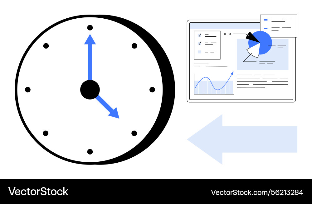 Time management and data analysis with graphs Time management and data analysis with graphs vector image