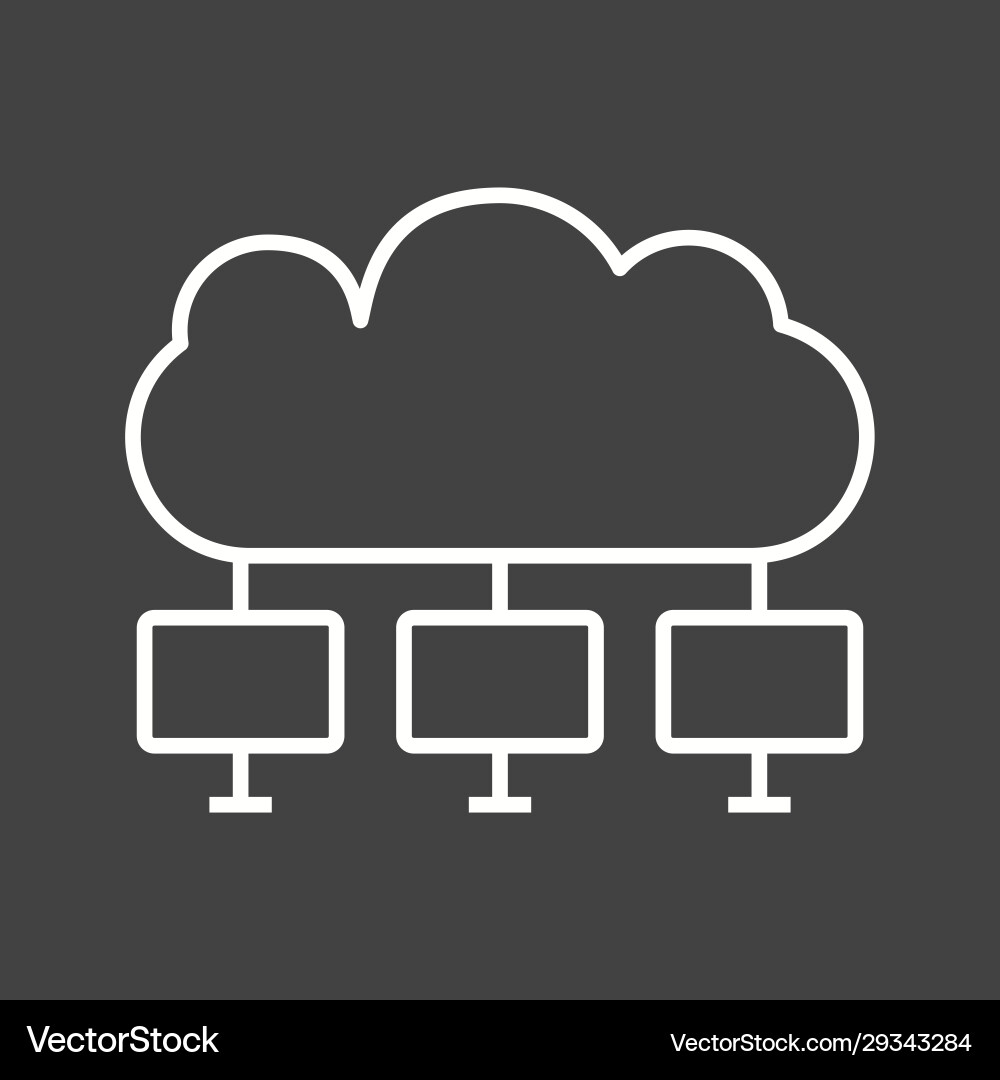 Unique cloud computing line icon vector image