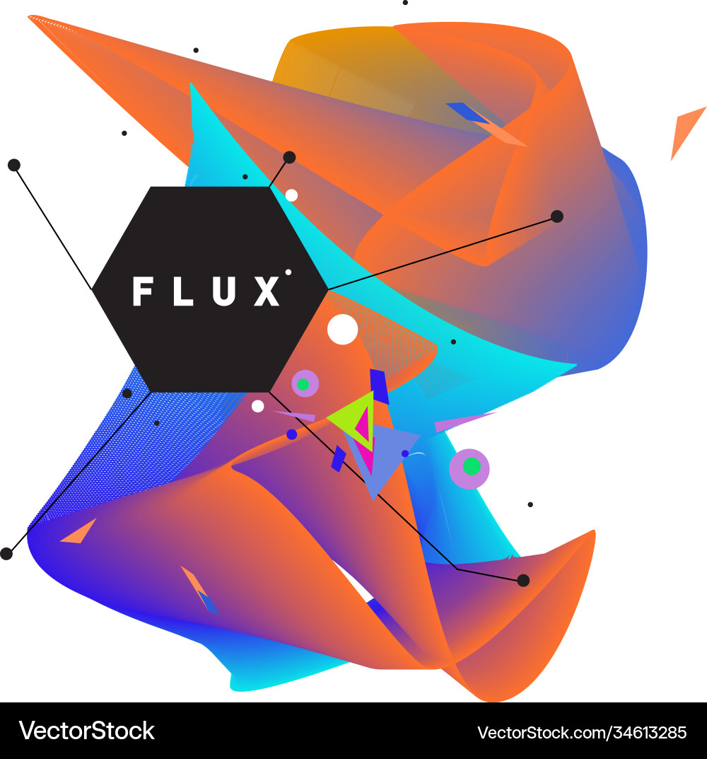3d colorful wave background dynamic flux effect 3d colorful wave background dynamic flux effect vector image