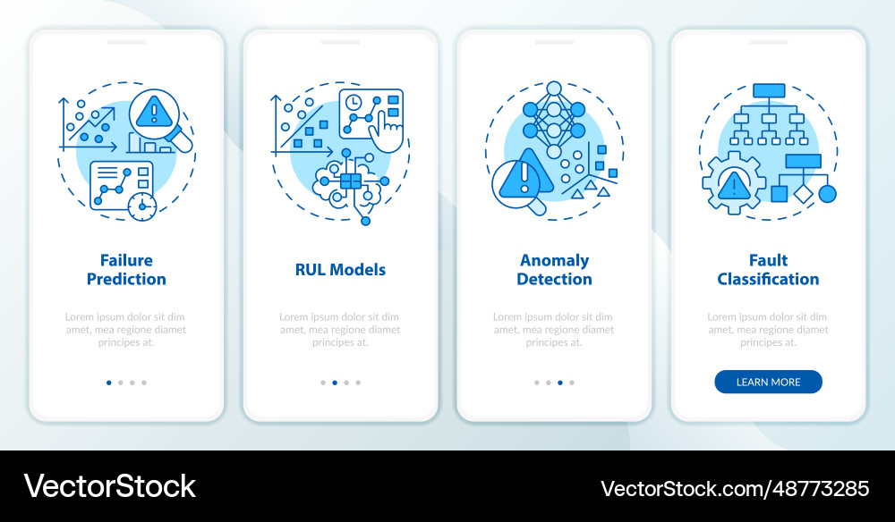Blue walkthrough predictive maintenance with line Vector Image