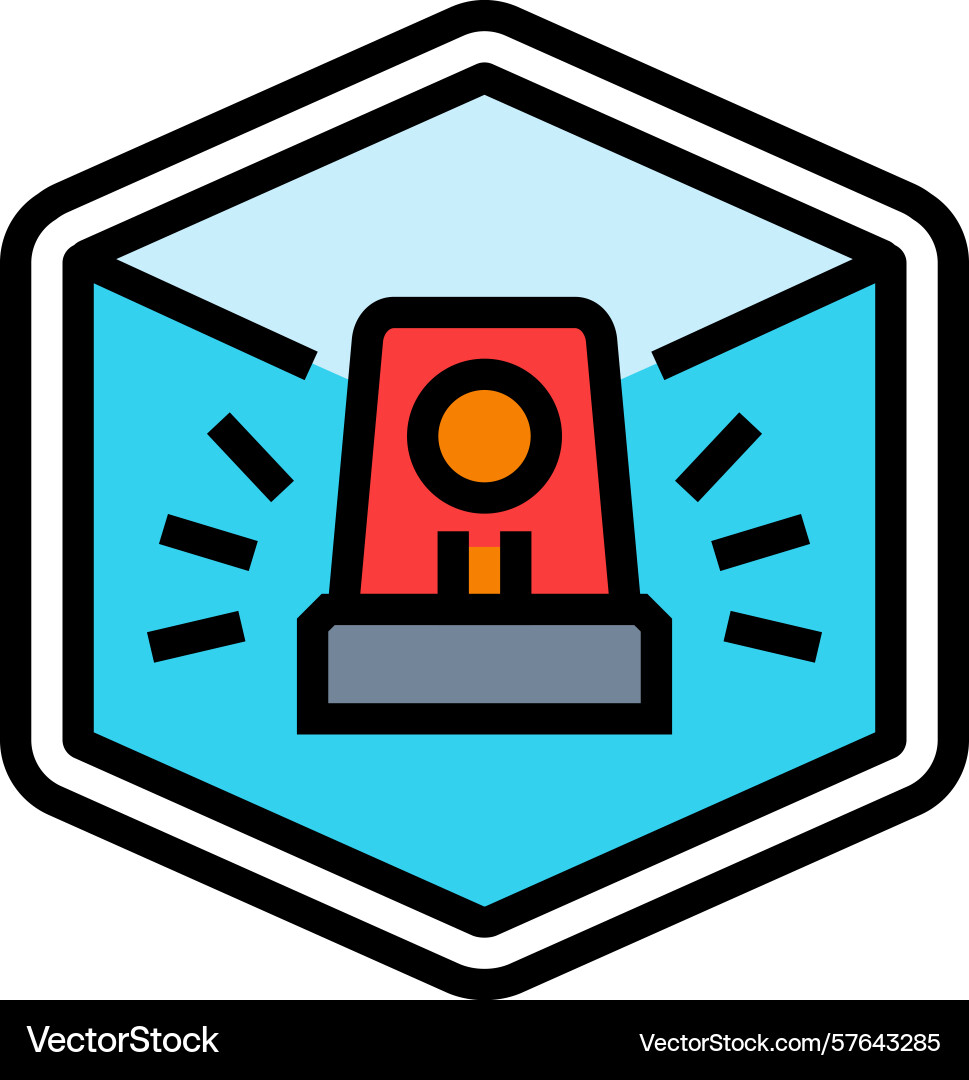 Built alarm color icon vector image
