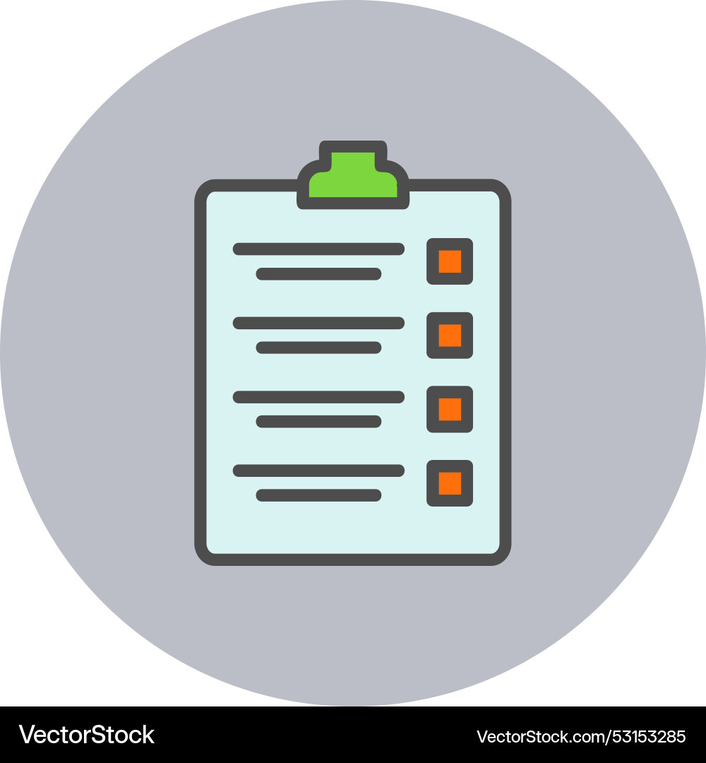 Check list line filled circle icon Vector Image