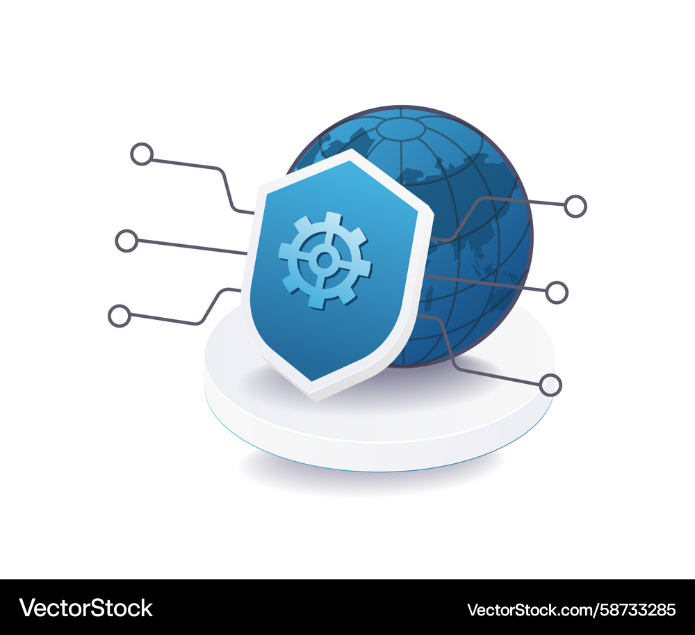 Digital Security Shield System Vector Image