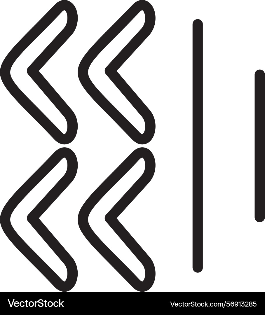 Double arrow left linear style icon design Vector Image