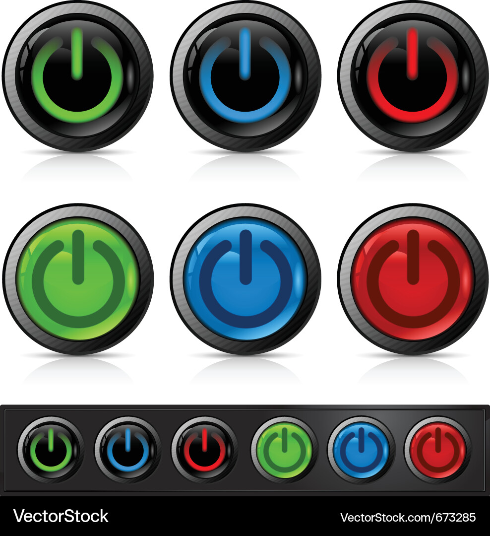 Glossy Power Button Icon Vector Image