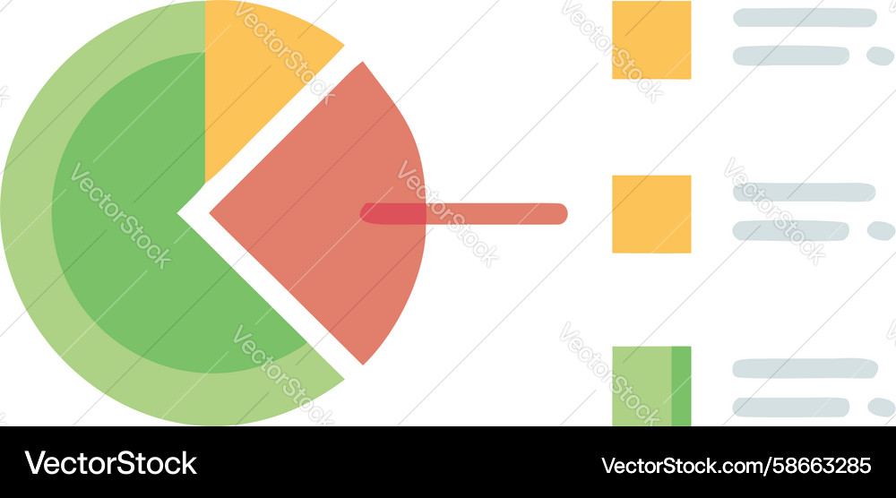Pie chart data insights list infographic element Vector Image