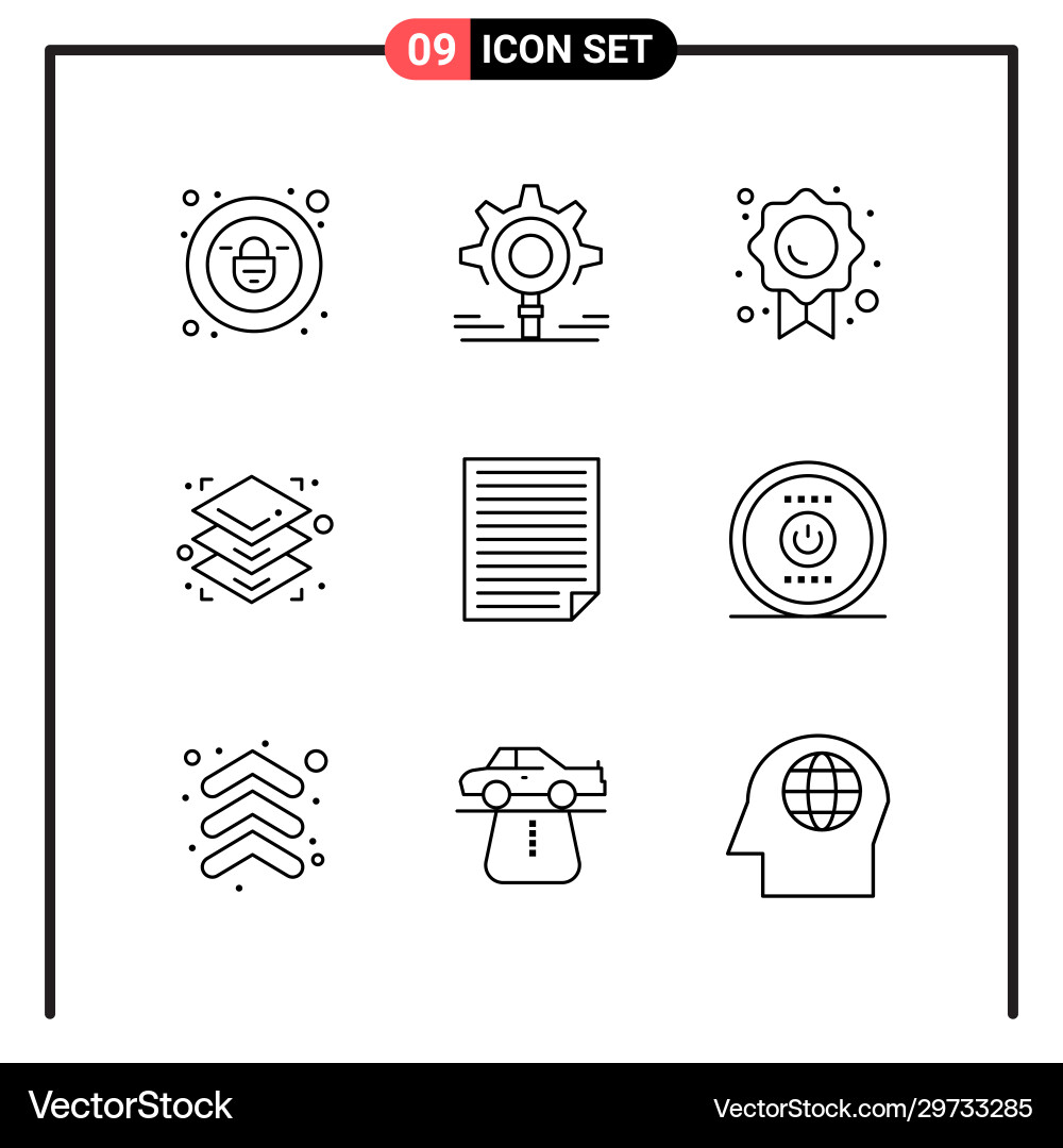Set 9 line style icons for web and mobile Vector Image